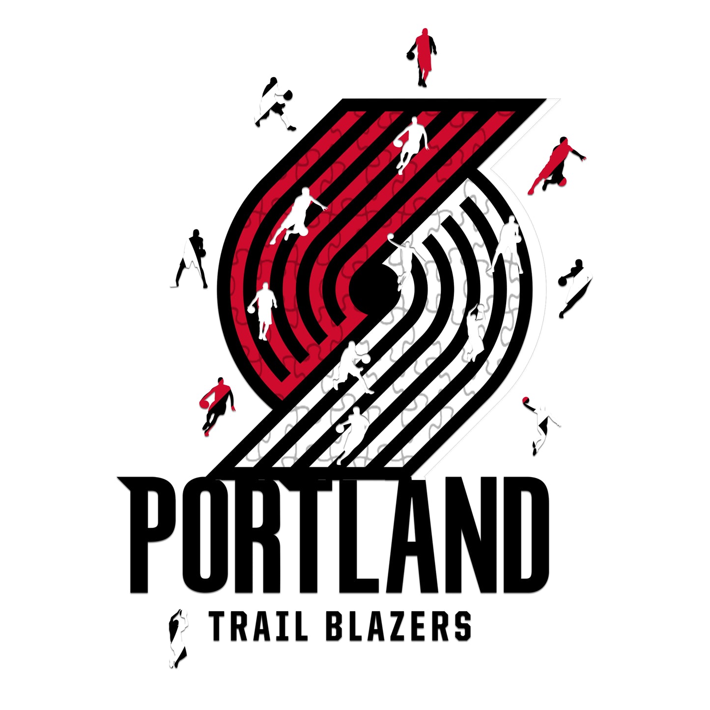 Logo de Portland Trail Blazers - Rompecabezas de Madera