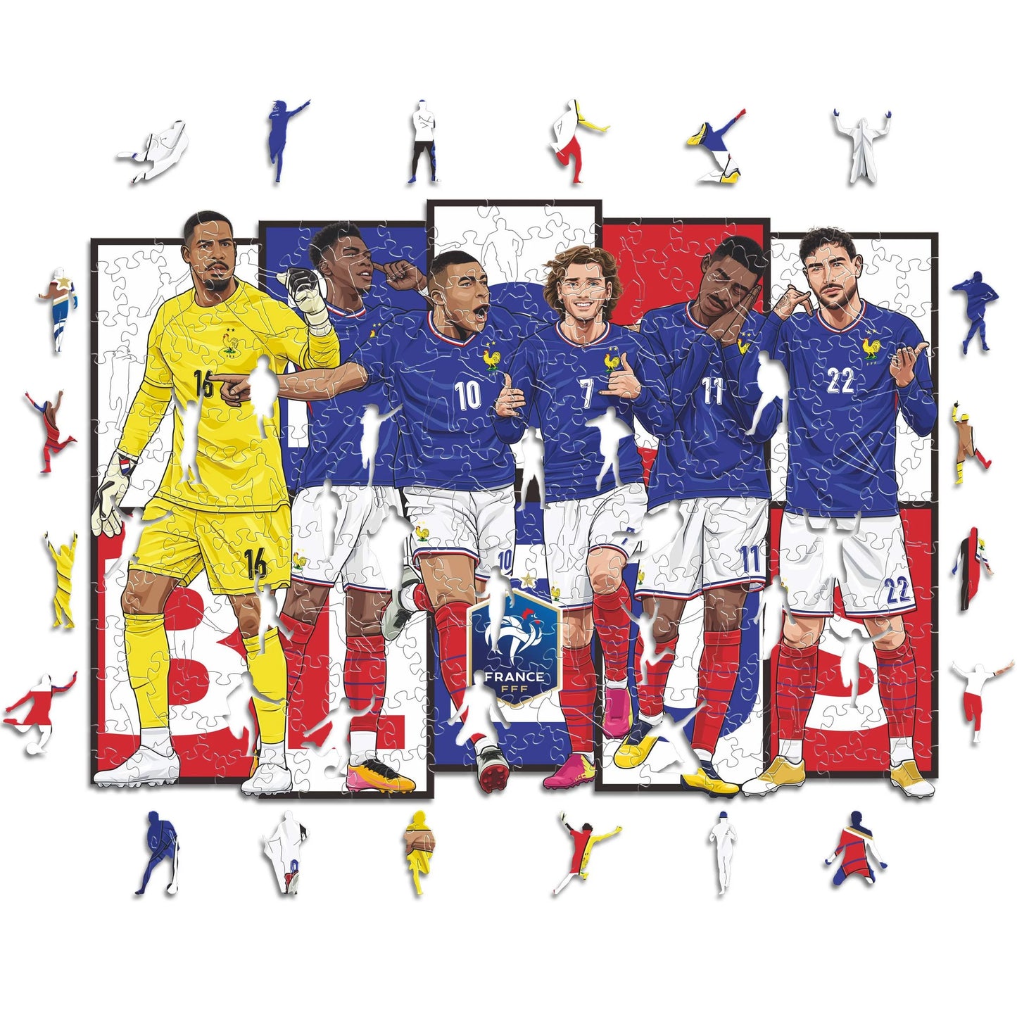 6 Spieler Frankreich - Holzpuzzle
