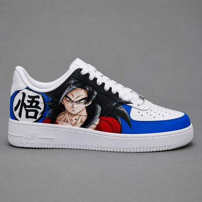 Nike Air Force 1 "Custom Peint Main" - Vegeta Bleu & Blanc