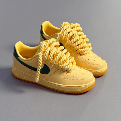 Nike Air Force 1 “Rope Laces” – Patent yellow, green Swoosh