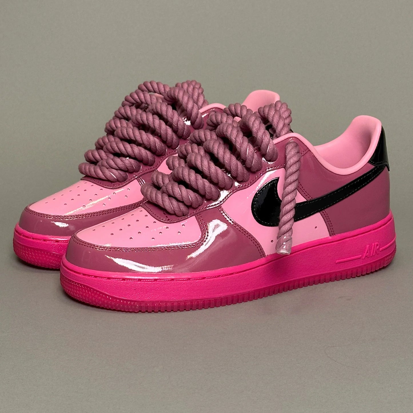 Nike Air Force 1 "Lacet corde" - Rose fuchsia vernis