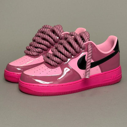 Nike Air Force 1 "Lacet corde" - Rose fuchsia vernis