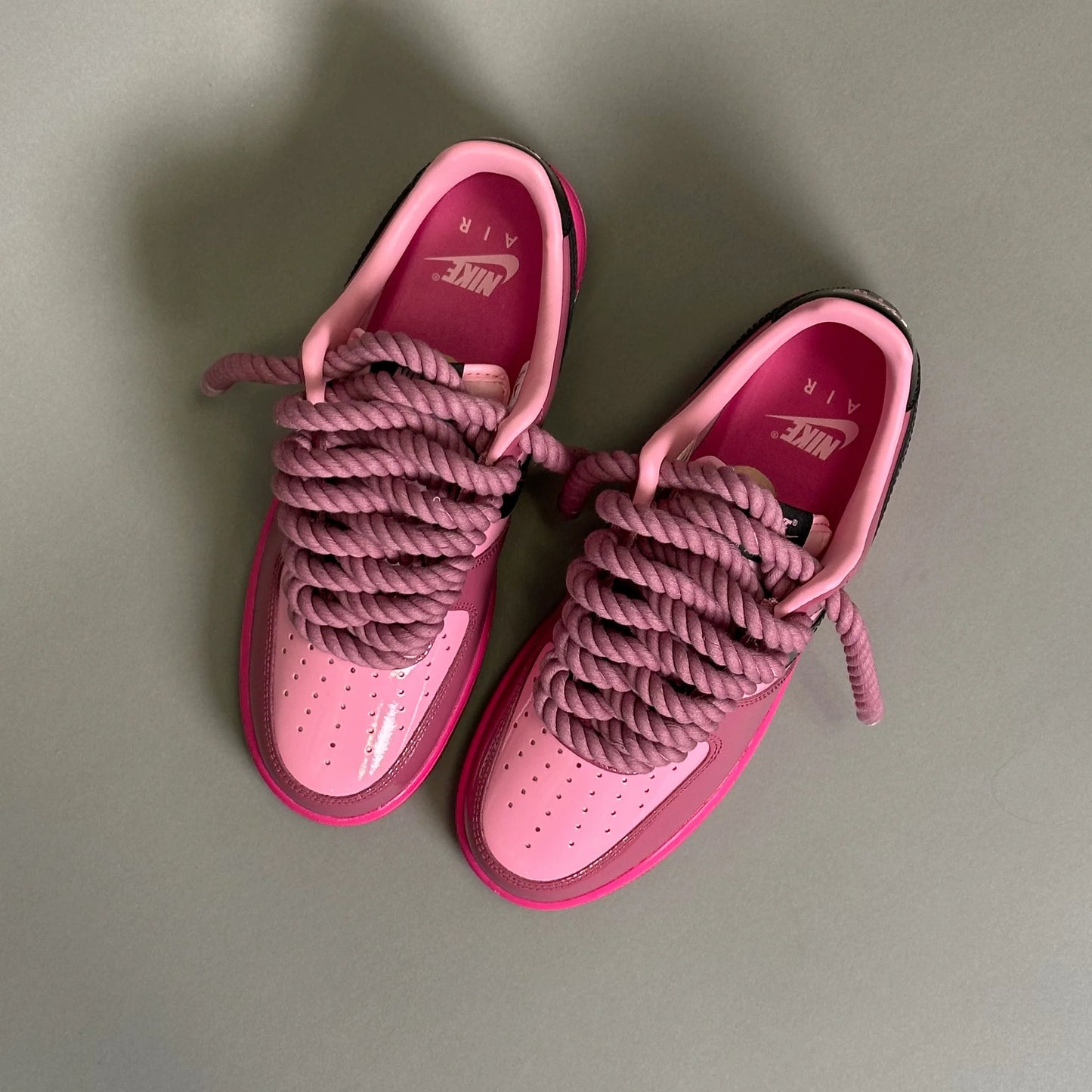 Nike Air Force 1 "Lacet corde" - Rose fuchsia vernis