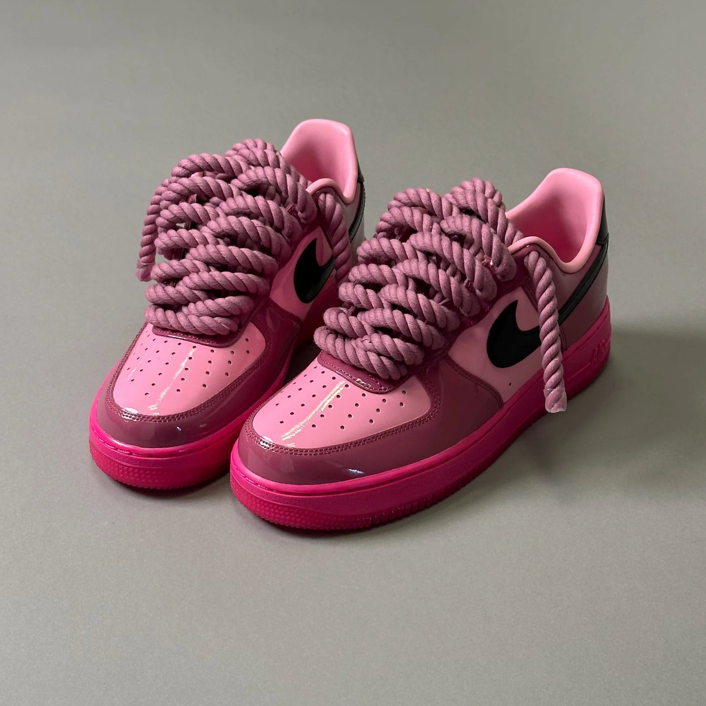 Nike Air Force 1 "Lacet corde" - Rose fuchsia vernis