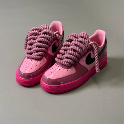 Nike Air Force 1 "Lacet corde" - Rose fuchsia vernis