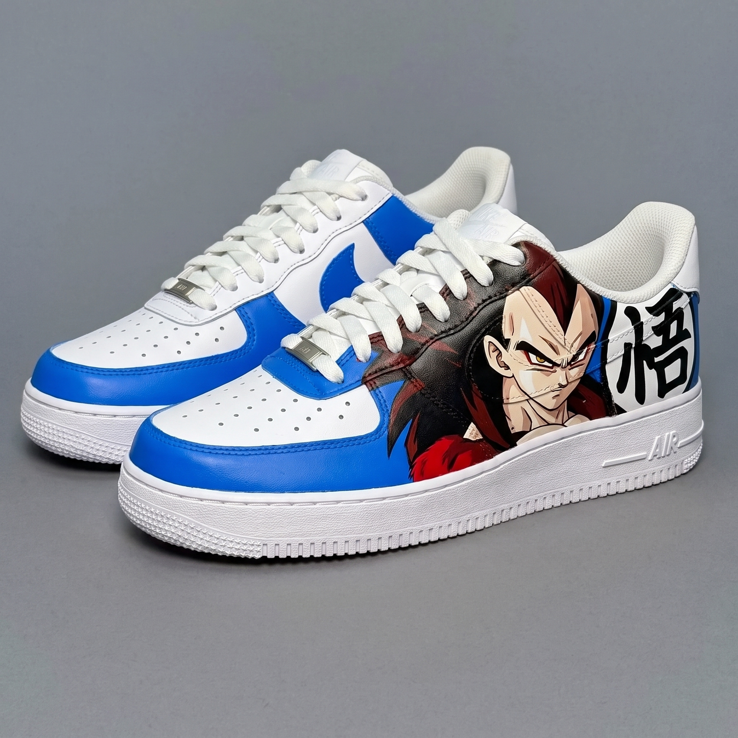 Nike Air Force 1 "Custom Peint Main" - Vegeta Bleu & Blanc