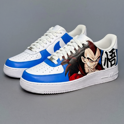 Nike Air Force 1 "Custom Peint Main" - Vegeta Bleu & Blanc