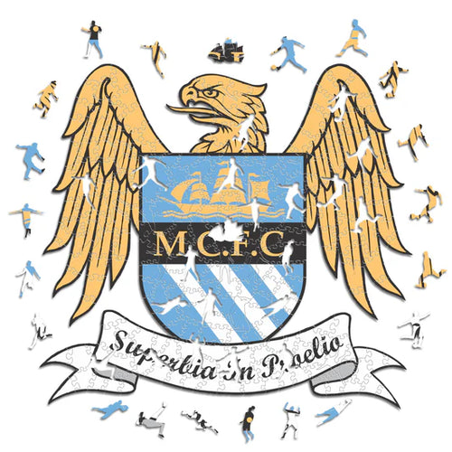 Manchester City Retro Logo - Wooden Puzzle