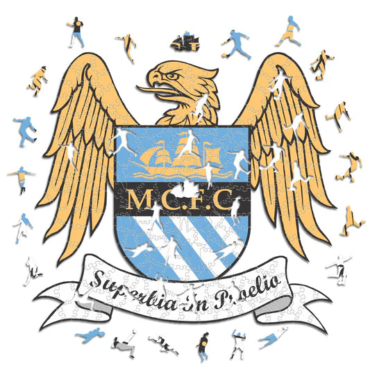 Manchester City Retro Logo - Wooden Puzzle