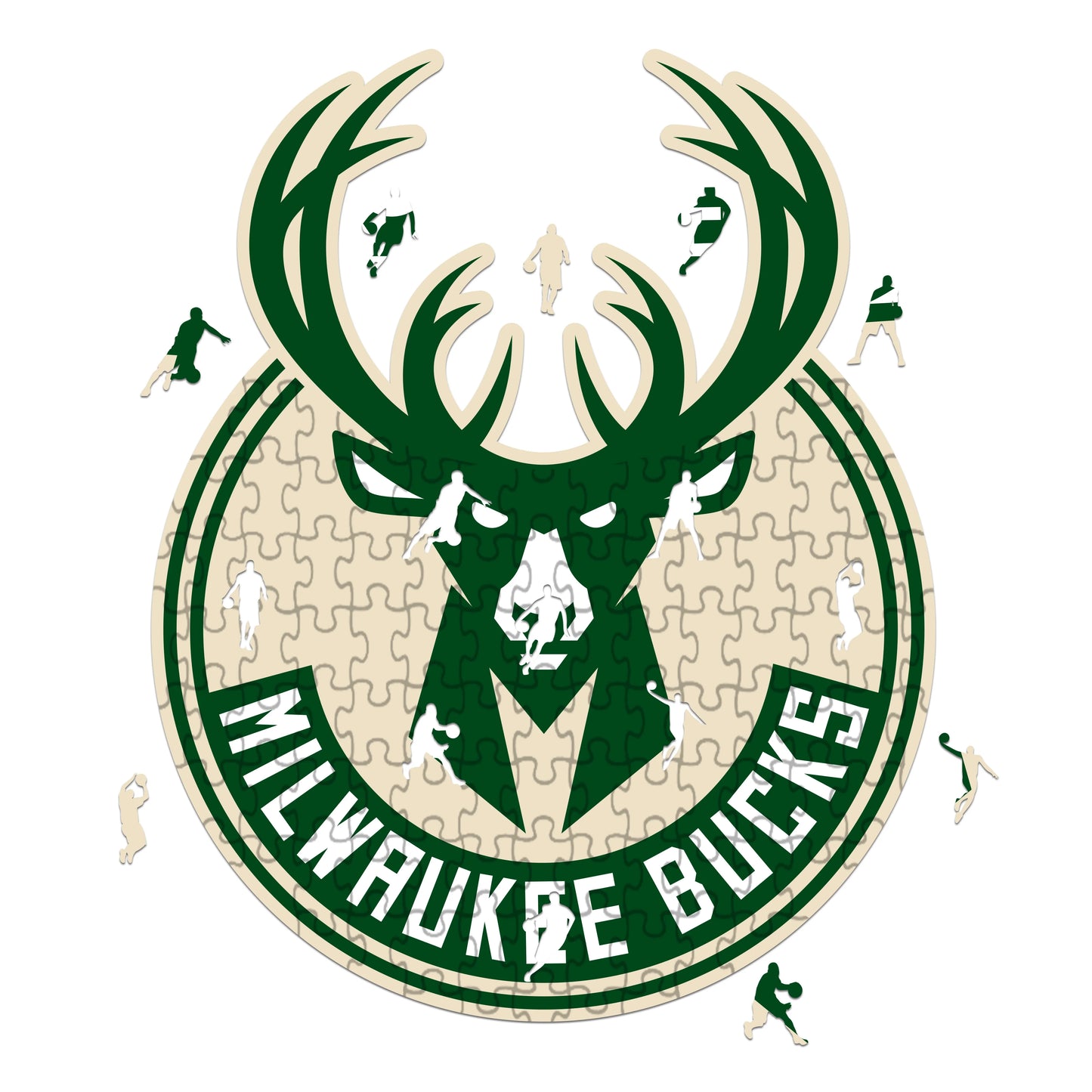 Milwaukee Bucks Logo - Holzpuzzle