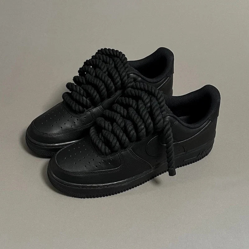 Nike Air Force 1 "Rope Laces" - All Black