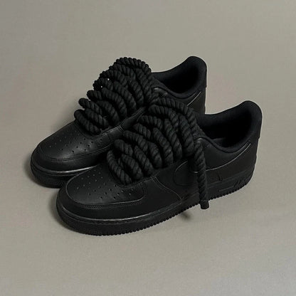 Nike Air Force 1 "Rope Laces" - All Black