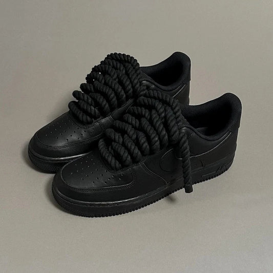 Nike Air Force 1 "Rope Laces" - All Black