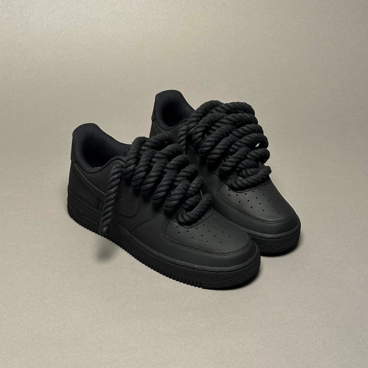 Nike Air Force 1 “Rope Lace” – Matte Black Gum