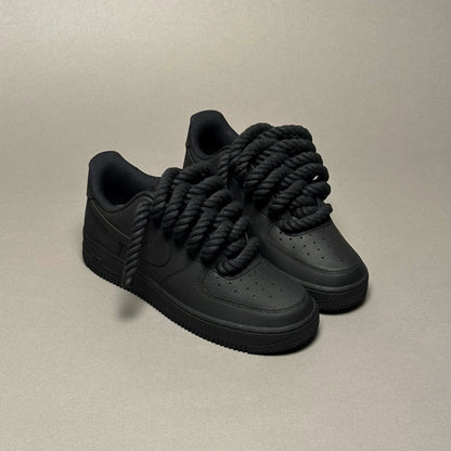 Nike Air Force 1 “Rope Lace” – Matte Black Gum