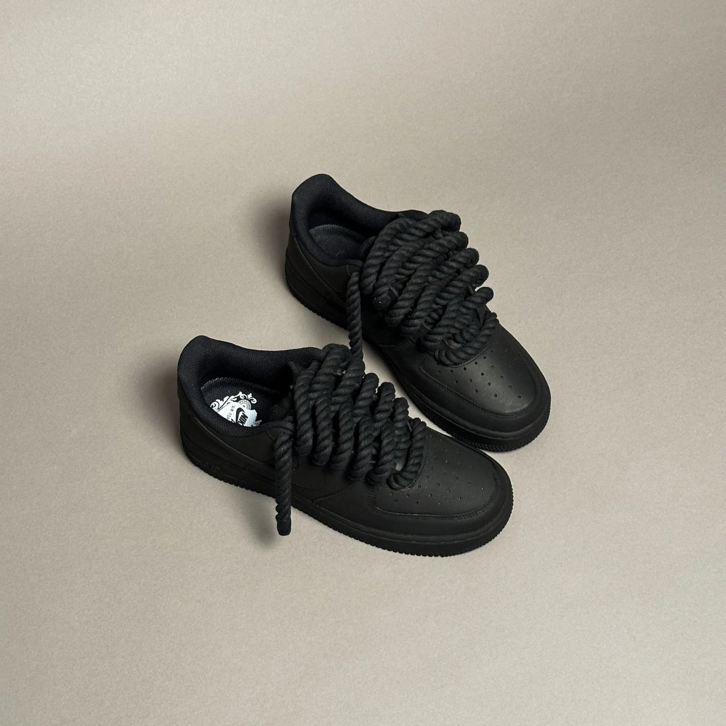 Nike Air Force 1 “Rope Lace” – Matte Black Gum