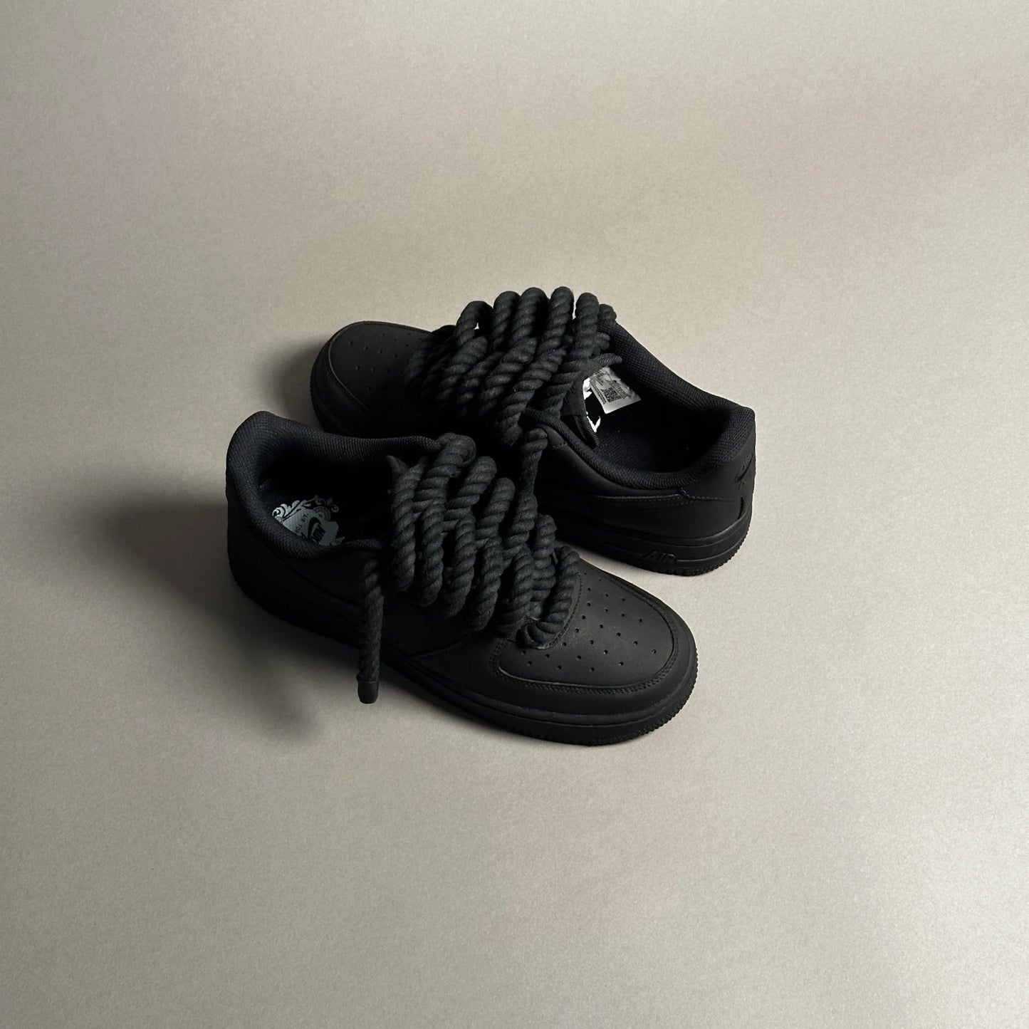 Nike Air Force 1 “Rope Lace” – Matte Black Gum