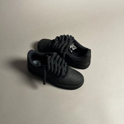Nike Air Force 1 “Rope Lace” – Matte Black Gum
