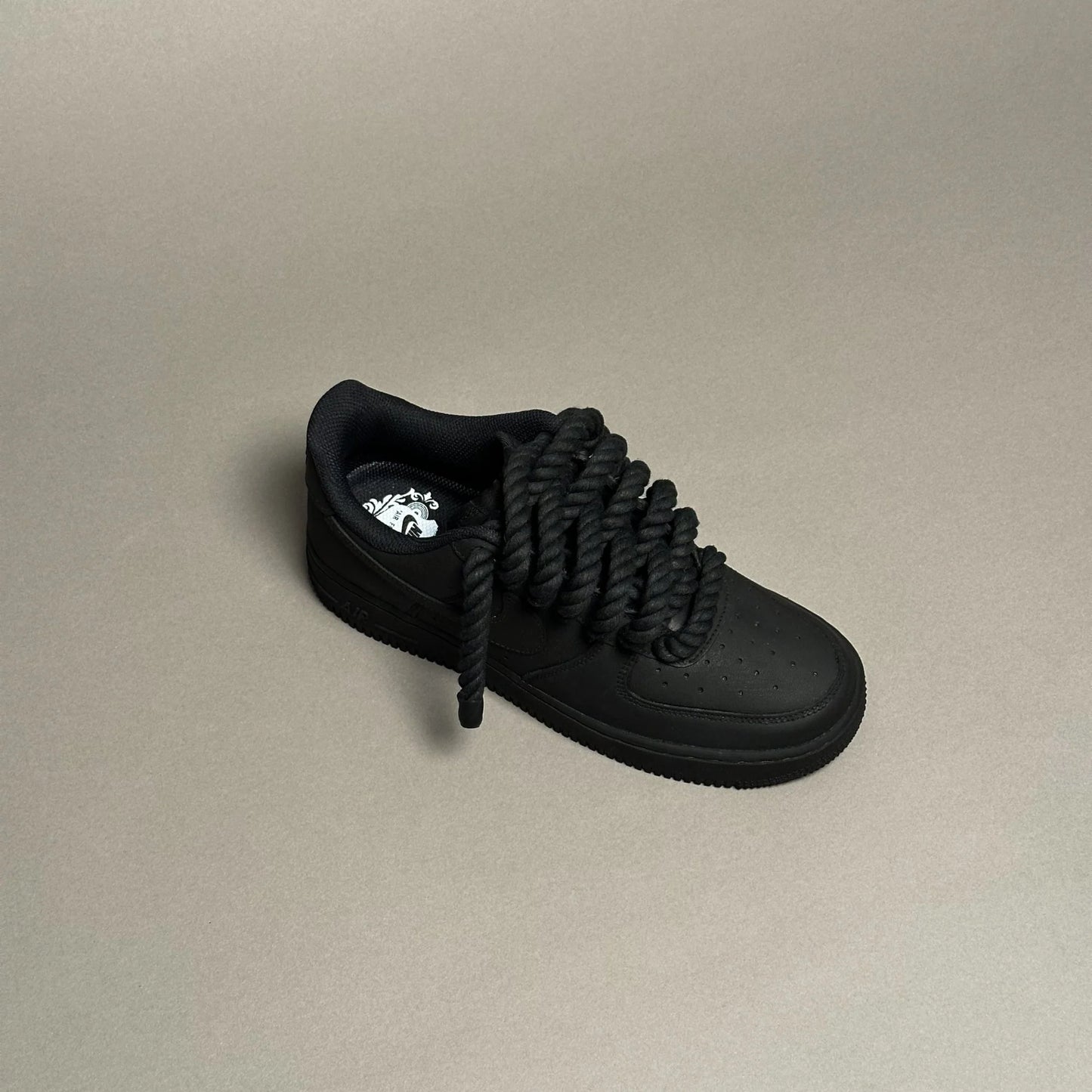 Nike Air Force 1 “Rope Lace” – Matte Black Gum