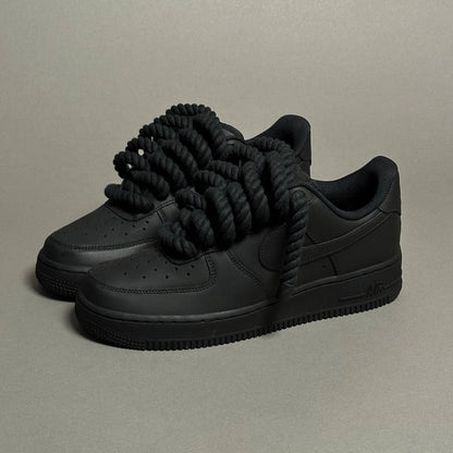 Nike Air Force 1 “Rope Lace” – Matte Black Gum