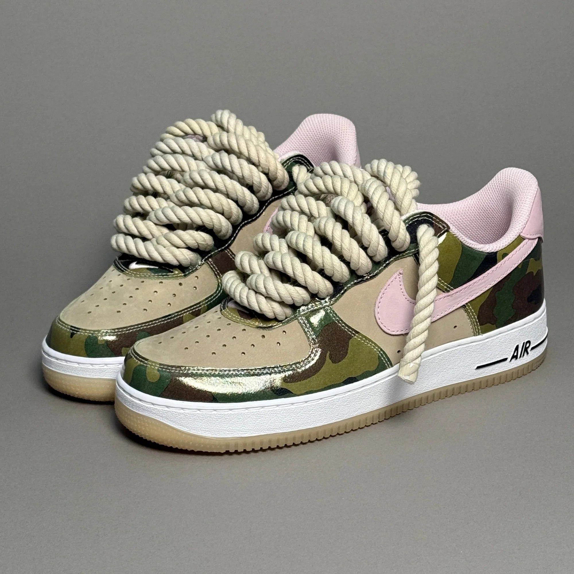 Nike Air Force 1 "Lacet corde" - Camouflage rose