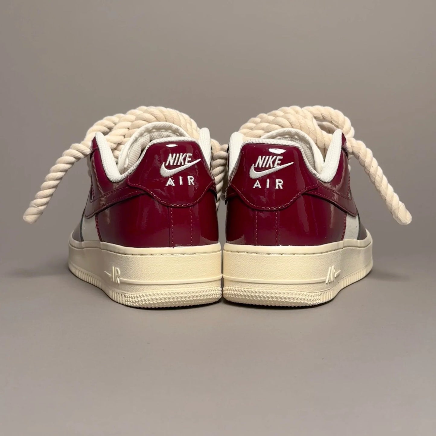 Nike Air Force 1 “Rope Lace” – Burgundy and patent white