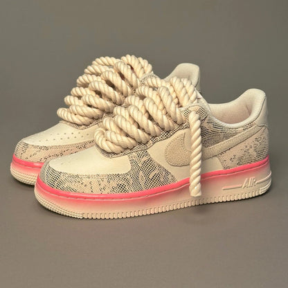 Nike Air Force 1 "Rope Laces" – Pink Python